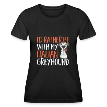 Italian Greyhound Greyhound Dogs - Women's Functional T-Shirt - black - Front - AI Model Female 172 light (172cm)