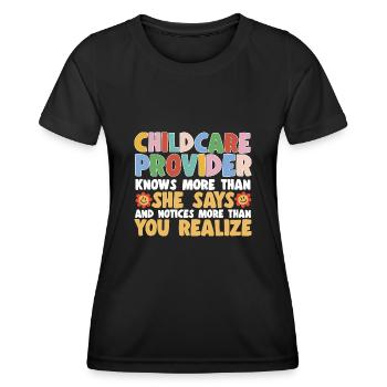 Childcare Teacher Educator - Women's Functional T-Shirt - black - Front - AI Model Female 172 light (172cm)
