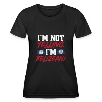 Belize Flagge Belizer - Frauen Funktions-T-Shirt - Schwarz - Vorne - AI Model Female 172 light (172cm)