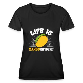 Mango Frucht Mango - Frauen Funktions-T-Shirt - Schwarz - Vorne - AI Model Female 172 light (172cm)