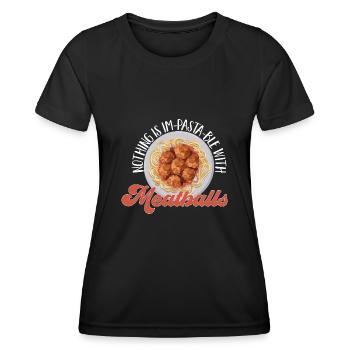 Boulettes de viande Italie Cuisine italienne - T-shirt sport Femme - noir - Devant - AI Model Female 172 light (172cm)