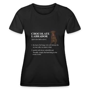 Chocolate Labrador Retriever Hund - Frauen Funktions-T-Shirt - Schwarz - Vorne - AI Model Female 172 light (172cm)