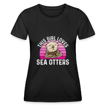 Seeotter - Frauen Funktions-T-Shirt - Schwarz - Vorne - AI Model Female 172 light (172cm)