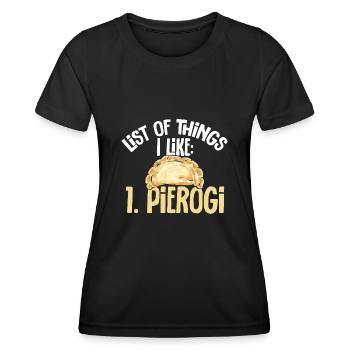 Pierogi polonais - T-shirt sport Femme - noir - Devant - AI Model Female 172 light (172cm)