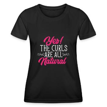 Cheveux bouclés Boucles afro Cheveux naturels - T-shirt sport Femme - noir - Devant - AI Model Female 172 light (172cm)