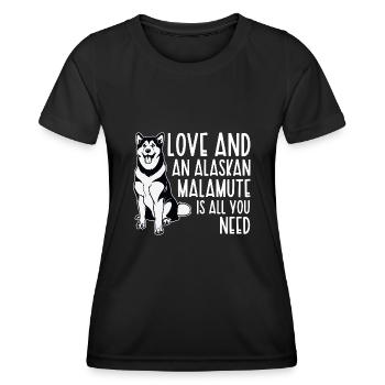 Alaskan Malamute Hund - Frauen Funktions-T-Shirt - Schwarz - Vorne - AI Model Female 172 light (172cm)