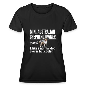 Miniature Australian Shepherd - Women's Functional T-Shirt - black - Front - AI Model Female 172 light (172cm)