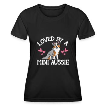 Miniature Australian Shepherd - Frauen Funktions-T-Shirt - Schwarz - Vorne - AI Model Female 172 light (172cm)