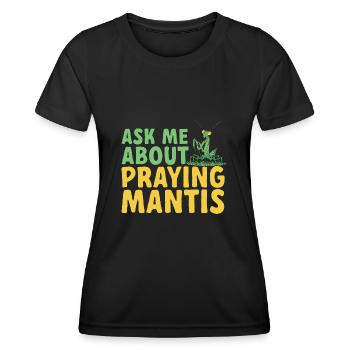 Mante religieuse, collectionneur d’insectes, entomologiste - T-shirt sport Femme - noir - Devant - AI Model Female 172 light (172cm)