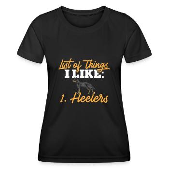 Australian Cattle Dog Red Blue Heeler - Women's Functional T-Shirt - black - Front - AI Model Female 172 light (172cm)
