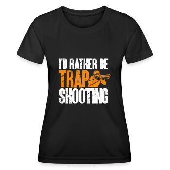 Tir au piège Tir au pigeon en argile Skeet - T-shirt sport Femme - noir - Devant - AI Model Female 172 light (172cm)