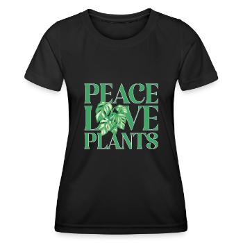 Monstera Deliciosa Albo Plante d’intérieur botanique - T-shirt sport Femme - noir - Devant - AI Model Female 172 light (172cm)