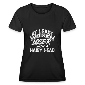Bald Head Baldness Beard Bald Head - Women's Functional T-Shirt - black - Front - AI Model Female 172 light (172cm)
