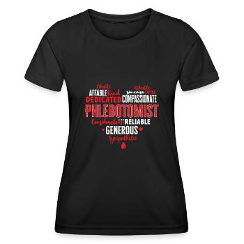Phlebotomy Blood Draw Blood Nurse - Women's Functional T-Shirt - black - Front - AI Model Female 172 light (172cm)