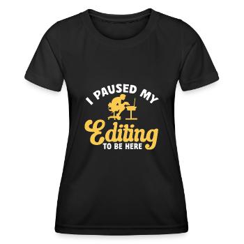 Monteur vidéo Cinéaste Vidéaste - T-shirt sport Femme - noir - Devant - AI Model Female 172 light (172cm)