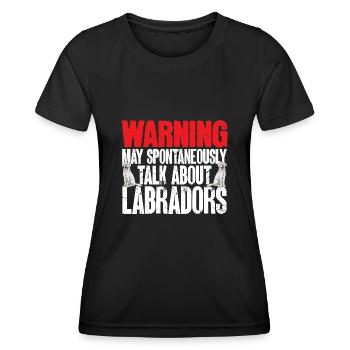 Labrador Retriever blanc Labrador Labrador blanc - T-shirt sport Femme - noir - Devant - AI Model Female 172 light (172cm)