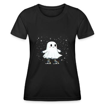 Geist auf Schlittschuhe - Frauen Funktions-T-Shirt - Schwarz - Vorne - AI Model Female 172 light (172cm)