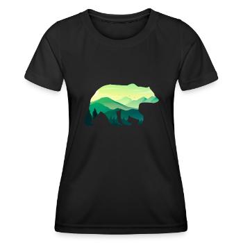 Bär - Frauen Funktions-T-Shirt - Schwarz - Vorne - AI Model Female 172 light (172cm)