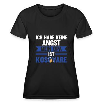 Ich habe keine Angst mein Opa ist Kosovare - Frauen Funktions-T-Shirt - Schwarz - Vorne - AI Model Female 172 light (172cm)