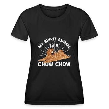 Chow Chow Hund - Frauen Funktions-T-Shirt - Schwarz - Vorne - AI Model Female 172 light (172cm)