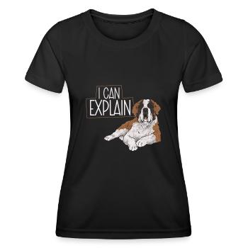 St. Bernard St. Bernard Dog Dog - Women's Functional T-Shirt - black - Front - AI Model Female 172 light (172cm)