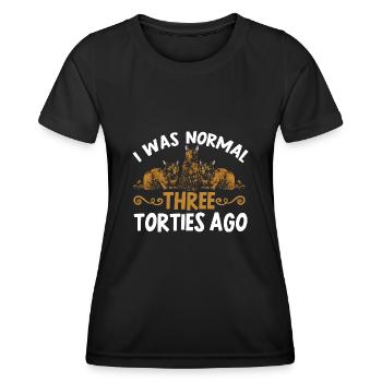 Schildpatt Katze Tortoiseshell Cat Tortie - Frauen Funktions-T-Shirt - Schwarz - Vorne - AI Model Female 172 light (172cm)