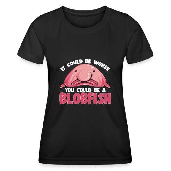Blob fish - Women's Functional T-Shirt - black - Front - AI Model Female 172 light (172cm)