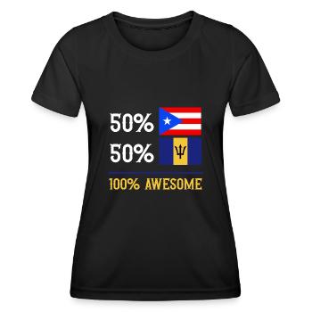 Barbados Flagge Barbadier Bajan - Frauen Funktions-T-Shirt - Schwarz - Vorne - AI Model Female 172 light (172cm)