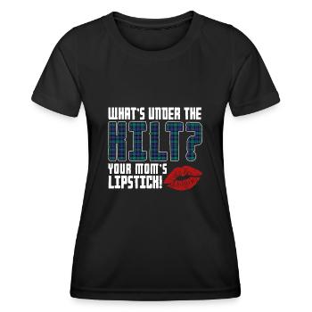 Jupe Tartan Kilt Ecossais - T-shirt sport Femme - noir - Devant - AI Model Female 172 light (172cm)
