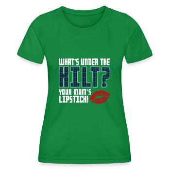 Jupe Tartan Kilt Ecossais - T-shirt sport Femme - vert - Devant - AI Model Female 172 dark (172cm)