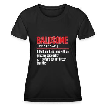 Glatze Kahlköpfigkeit Bart Glatzkopf - Frauen Funktions-T-Shirt - Schwarz - Vorne - AI Model Female 172 light (172cm)
