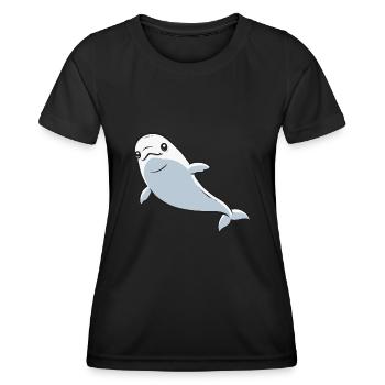 Weißwal Beluga Wal - Frauen Funktions-T-Shirt - Schwarz - Vorne - AI Model Female 172 light (172cm)