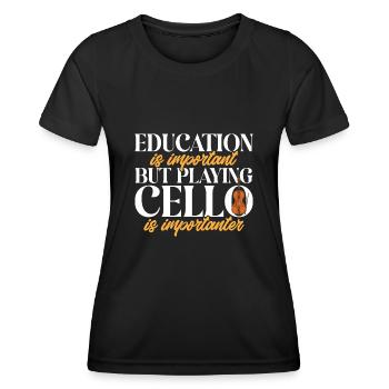 Cello Player Cellist Musician Cello - Women's Functional T-Shirt - black - Front - AI Model Female 172 light (172cm)