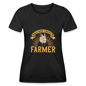 chicken breeder rooster hen backyard chickens - Women's Functional T-Shirt - black - Front - AI Model Female 172 light (172cm)