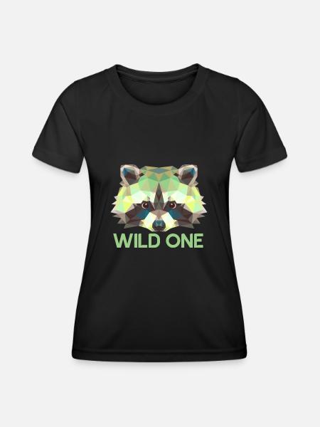 Raccoon Raccoon Wild One Geometric - Women's Functional T-Shirt - black