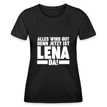 Lena - Frauen Funktions-T-Shirt - Schwarz - Vorne - AI Model Female 172 light (172cm)