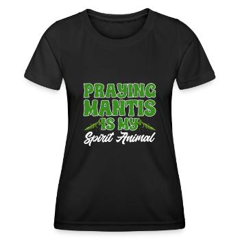 Mante religieuse, collectionneur d’insectes, entomologiste - T-shirt sport Femme - noir - Devant - AI Model Female 172 light (172cm)