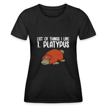 Platypus Schnabeltier - Frauen Funktions-T-Shirt - Schwarz - Vorne - AI Model Female 172 light (172cm)