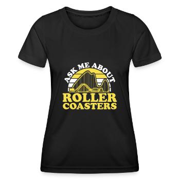 Roller Coaster Roller Coaster Amusement Park - Women's Functional T-Shirt - black - Front - AI Model Female 172 light (172cm)