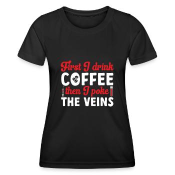 Phlebotomy Blood Draw Blood Nurse - Women's Functional T-Shirt - black - Front - AI Model Female 172 light (172cm)