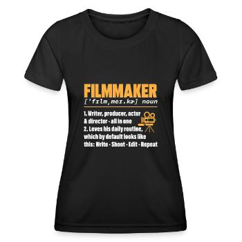 Monteur vidéo Cinéaste Vidéaste - T-shirt sport Femme - noir - Devant - AI Model Female 172 light (172cm)