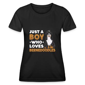 Chien Bernedoodle - T-shirt sport Femme - noir - Devant - AI Model Female 172 light (172cm)