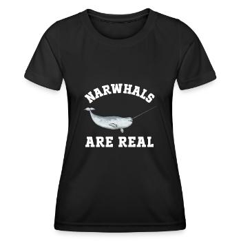 Narwhal Unicorn Whale - Women's Functional T-Shirt - black - Front - AI Model Female 172 light (172cm)