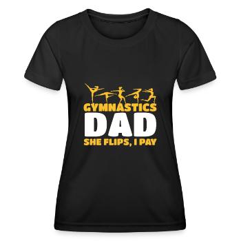 Soutien des pères de gymnastique avec fierté - T-shirt sport Femme - noir - Devant - AI Model Female 172 light (172cm)