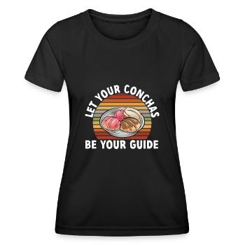 Concha Hispanic Mexican Pan Dulce - Women's Functional T-Shirt - black - Front - AI Model Female 172 light (172cm)