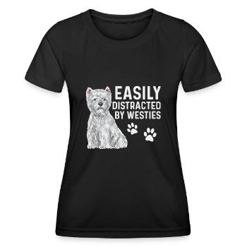 West Highland White Terrier Westie - Frauen Funktions-T-Shirt - Schwarz - Vorne - AI Model Female 172 light (172cm)
