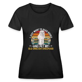 Old English Sheepdog Sheepie Bobtail - Frauen Funktions-T-Shirt - Schwarz - Vorne - AI Model Female 172 light (172cm)