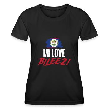Belize Flagge Belizer - Frauen Funktions-T-Shirt - Schwarz - Vorne - AI Model Female 172 light (172cm)