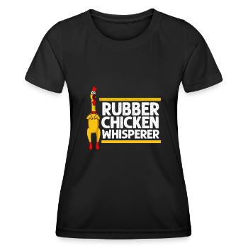 Rubber Chicken Costume Toy Rubber Chicken - Women's Functional T-Shirt - black - Front - AI Model Female 172 light (172cm)