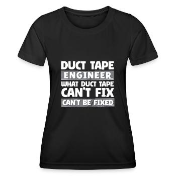 Duct Tape Panzertape Handwerker Klebeband - Frauen Funktions-T-Shirt - Schwarz - Vorne - AI Model Female 172 light (172cm)